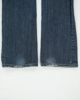 Vintage Y2K Grace In LA Women's Low Rise Rhinestone Embellished Denim Flap Pocket Bootcut Jeans - W27 L32