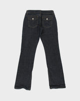 Vintage Y2K 00s Guess Doheny Women's Low Rise Raw Indigo Denim Flap Pocket Bootcut Jeans - W29 L34