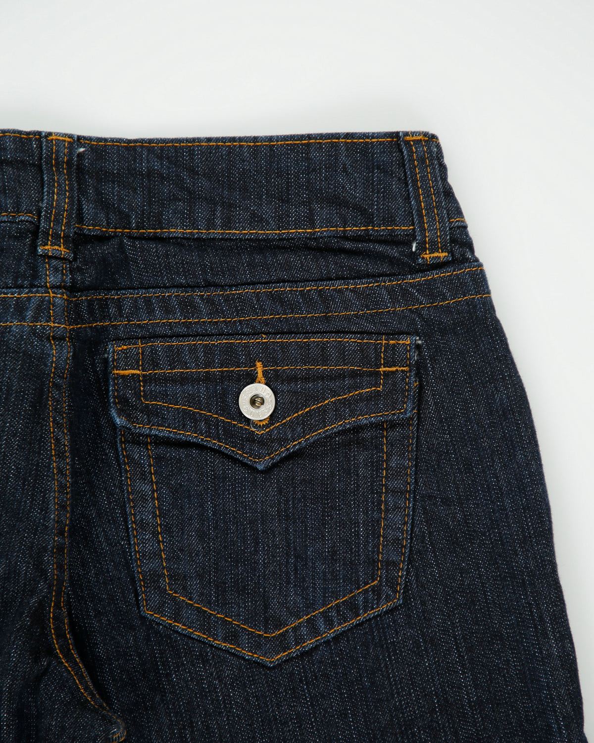 Vintage Y2K 00s Guess Doheny Women's Low Rise Raw Indigo Denim Flap Pocket Bootcut Jeans - W29 L34
