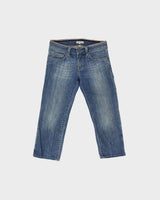 Vintage Y2K 00s Burberry Women's Low Rise Denim Slim Fit 3/4 Length Capri Jeans - W28 L22