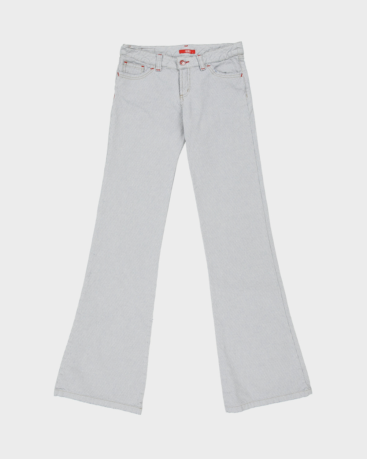 Vintage Y2K 00s EDC By Esprit Women's Low Rise Striped Denim Bootcut Flare Jeans - W27 L34