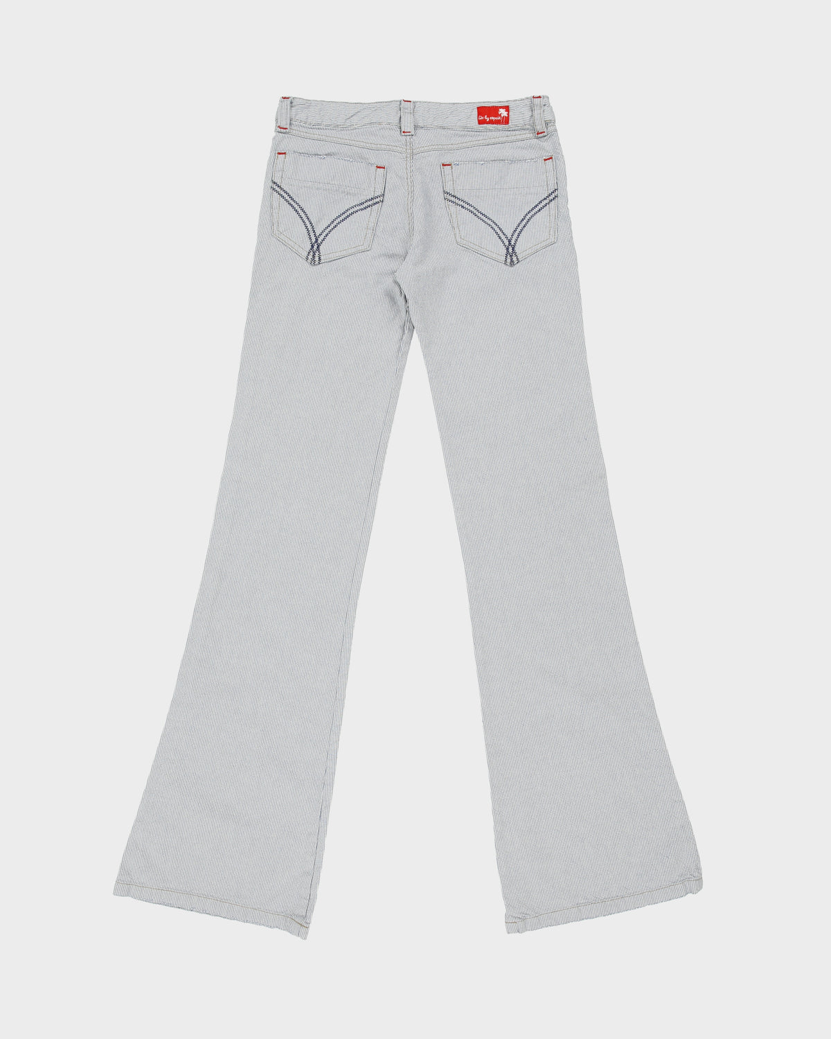 Vintage Y2K 00s EDC By Esprit Women's Low Rise Striped Denim Bootcut Flare Jeans - W27 L34