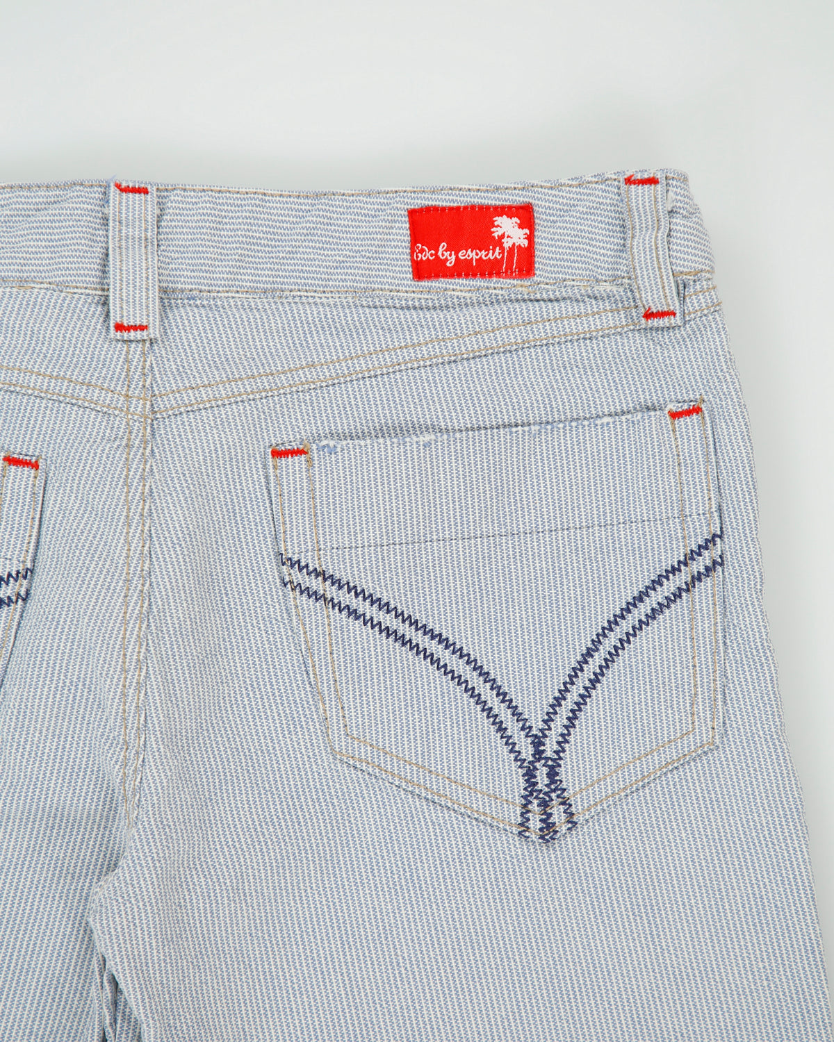 Vintage Y2K 00s EDC By Esprit Women's Low Rise Striped Denim Bootcut Flare Jeans - W27 L34