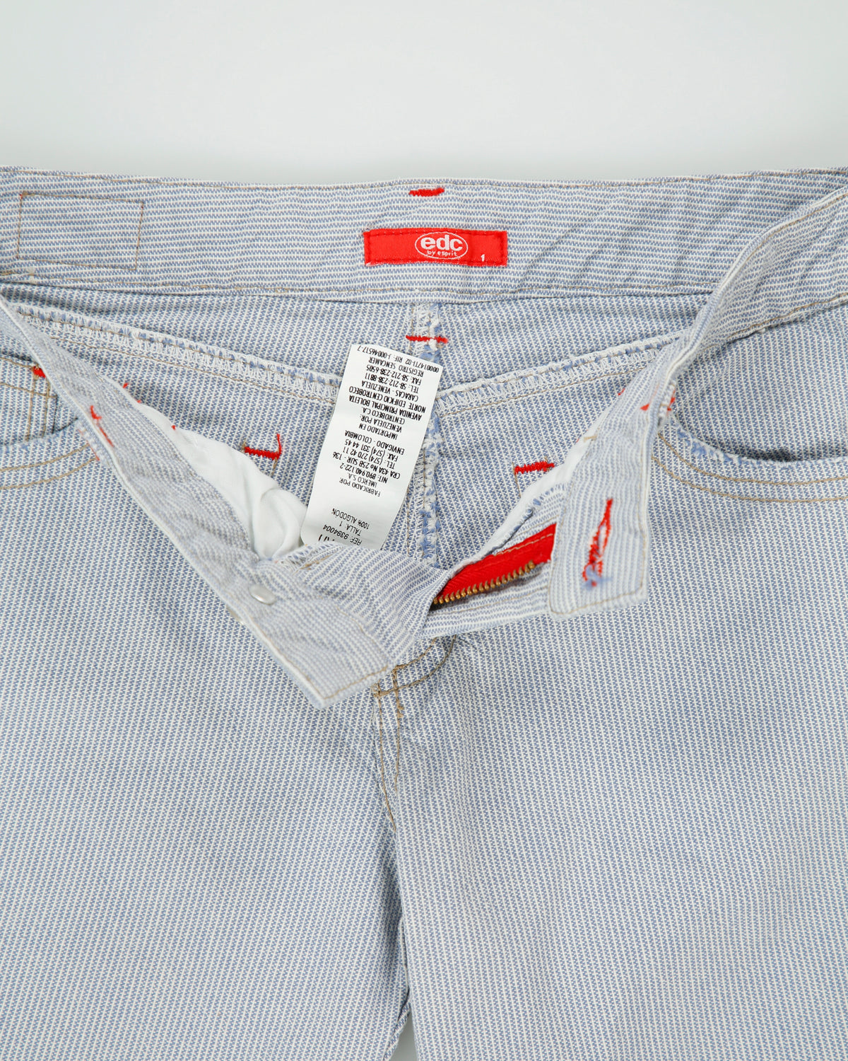 Vintage Y2K 00s EDC By Esprit Women's Low Rise Striped Denim Bootcut Flare Jeans - W27 L34