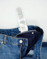 A/W 2023 Alexander McQueen Women's High Rise Two-Tone Denim Frayed Wide Leg Jeans - W28 L34