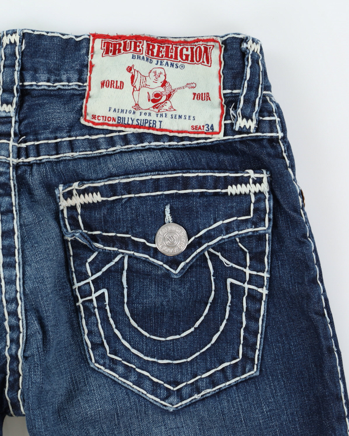 Y2K 00s True Religion Low Rise Dark Wash Jeans - W30 L33 – Rokit