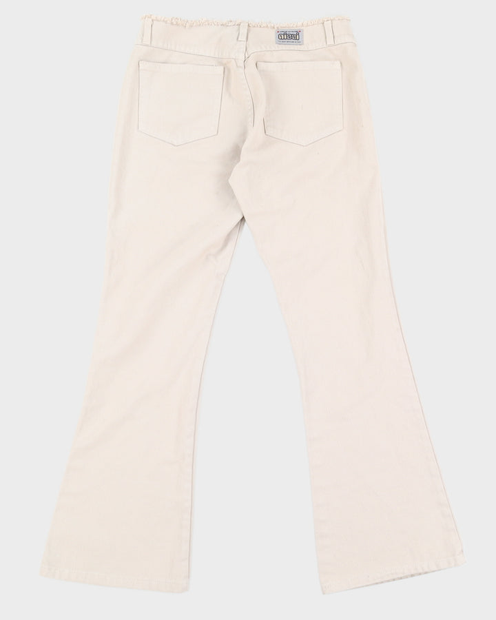 Y2K 00s Nissi Beige Low Rise Flare Jeans - W30 L30