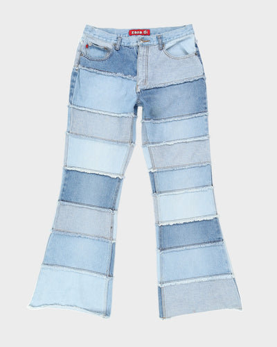 Y2K 00s Zana Di Patchwork Denim Low Rise Flare Jeans - W32 L31