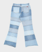 Y2K 00s Zana Di Patchwork Denim Low Rise Flare Jeans - W32 L31