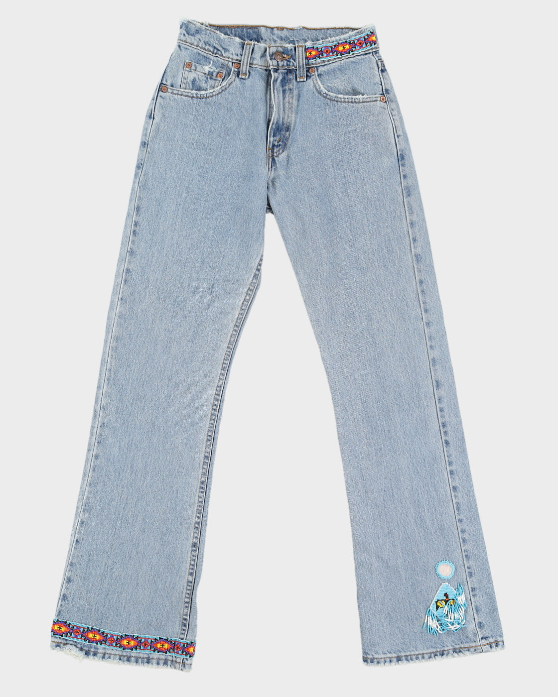 Vintage 90s Levi's Light Wash 511 Denim Jeans With Beaded Detail - W27
