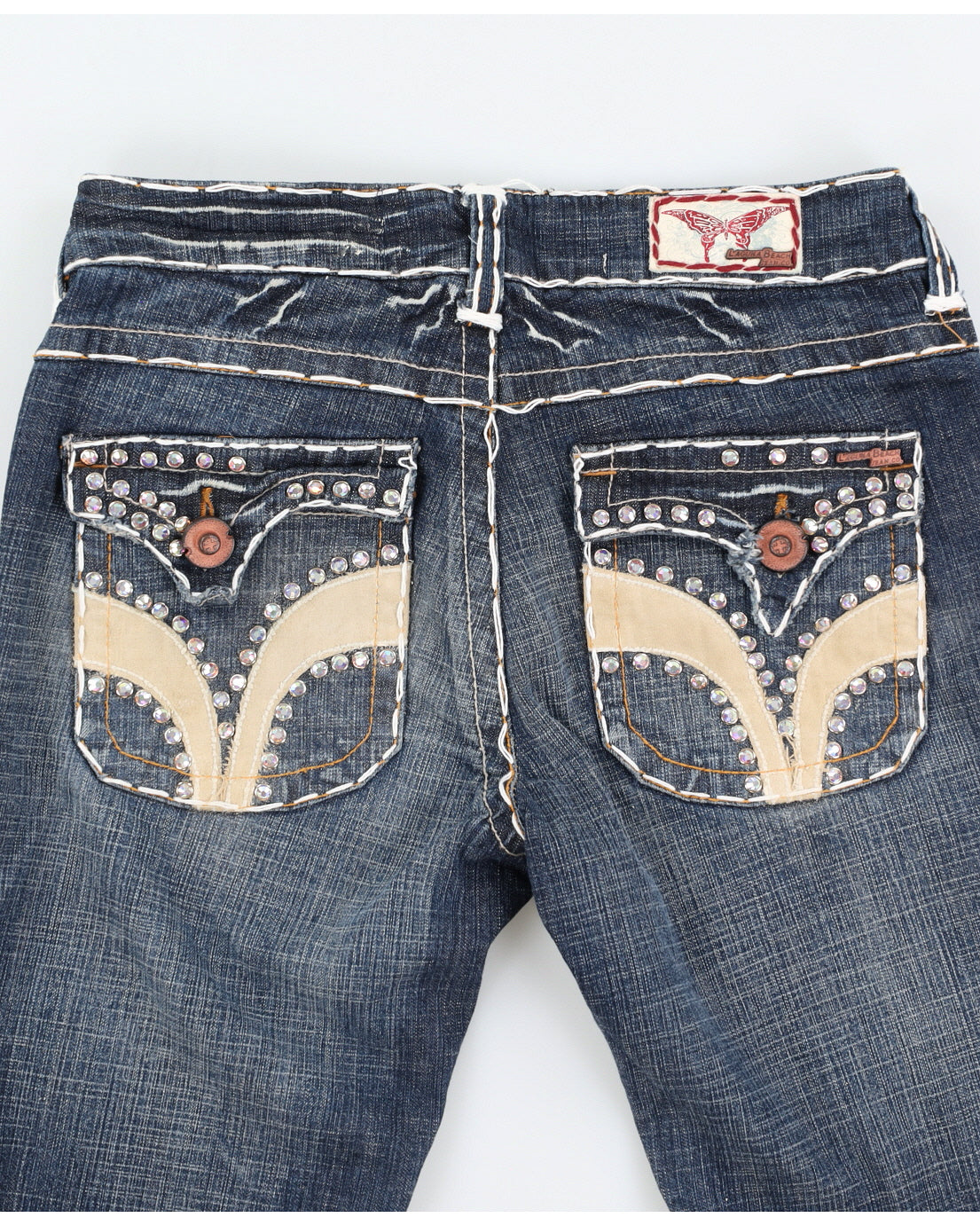 Deadstock Laguna Swarovski Y2K Low Waist Jeans - S