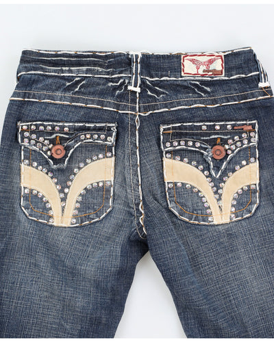 Deadstock Laguna Swarovski Y2K Low Waist Jeans - S