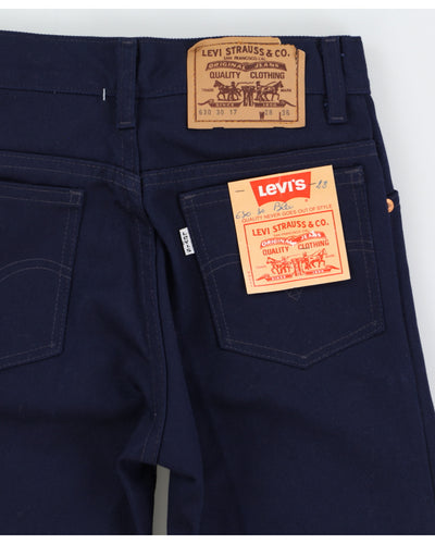 Vintage 70s Levi's 630 White Tab Navy Jeans - W28 L36