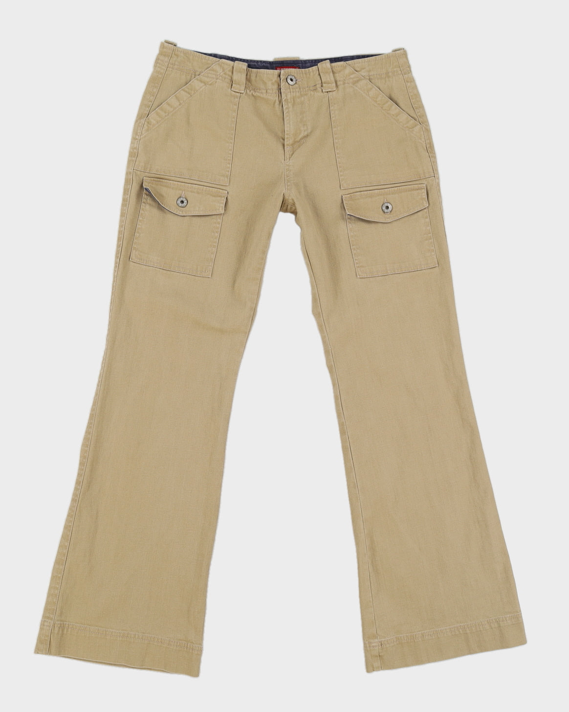 Y2K Beige Cargo Style Jeans - M