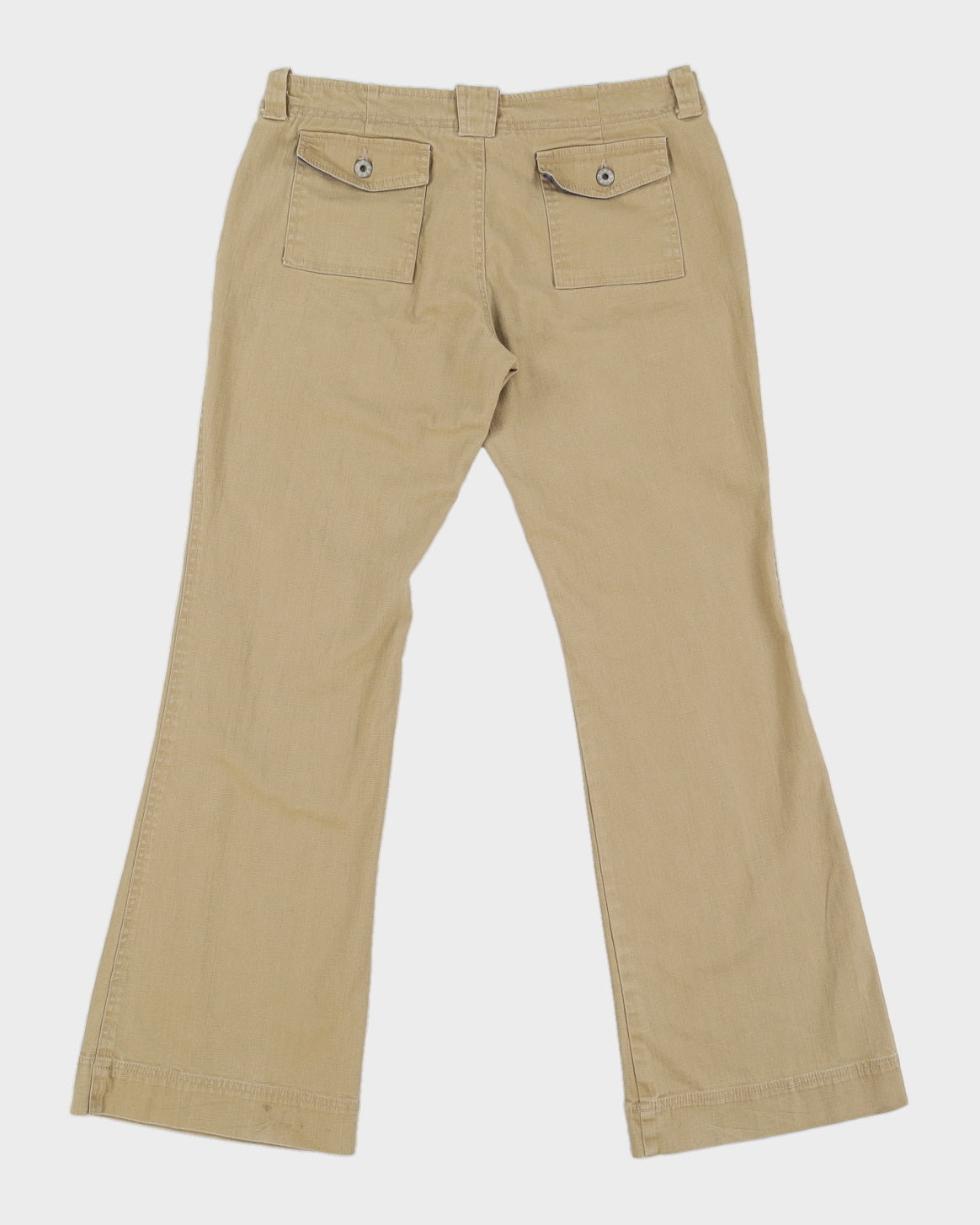 Y2K Beige Cargo Style Jeans - M