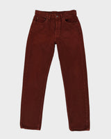 Vintage 80s Levi's Maroon 501 Denim Jeans - W32 L33