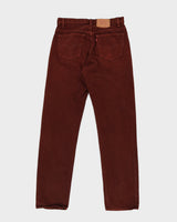 Vintage 80s Levi's Maroon 501 Denim Jeans - W32 L33