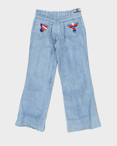 Vintage Hand Embroidered Blue Jeans - W:30