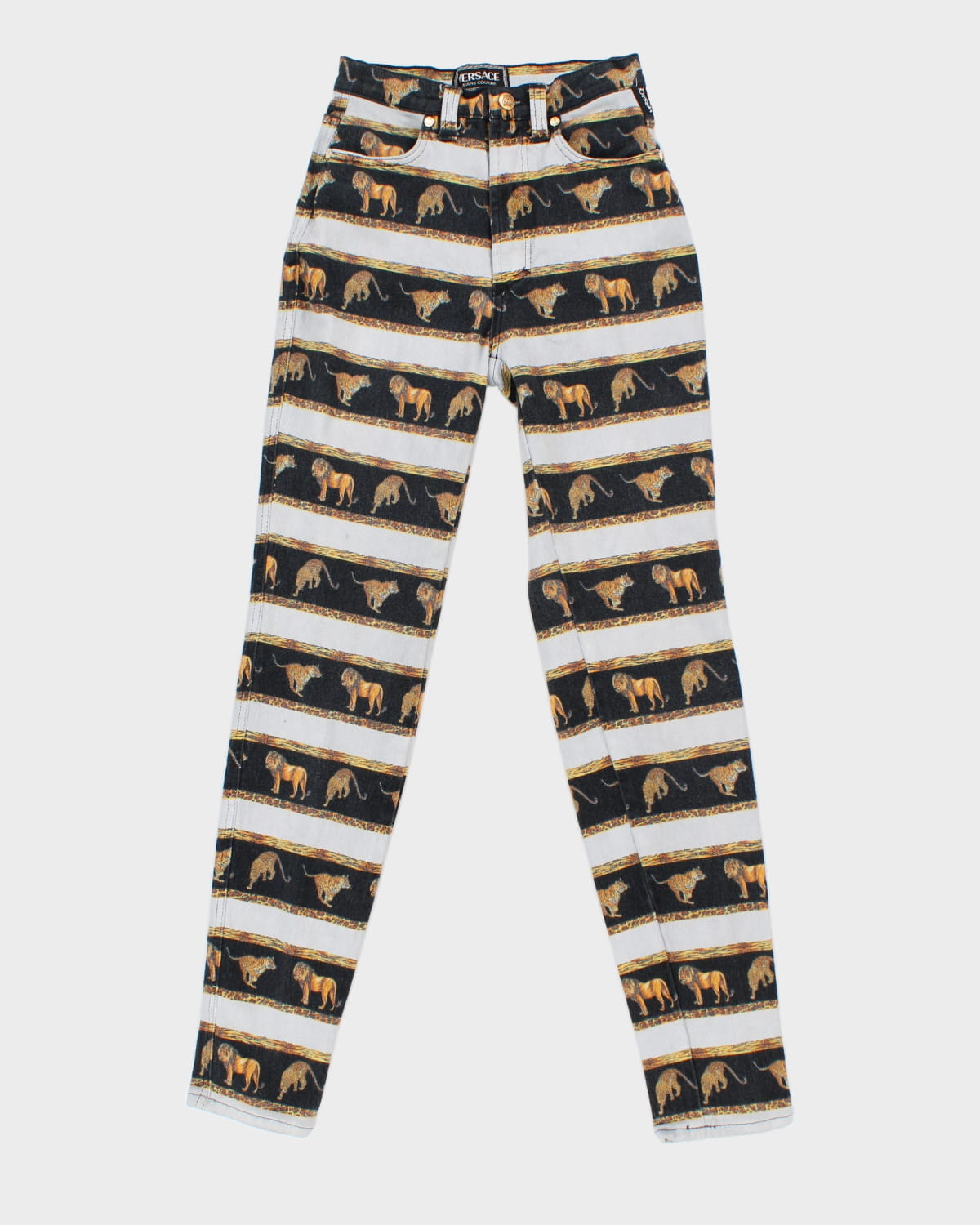 Y2K 00s Versace Jeans Couture Big Cat Skinny Jeans - W26 L29