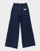 Vintage 70s Que Jeans Navy High Waisted Flares - W26 L29