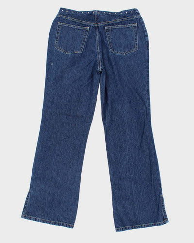 Vintage Women's Mid Waisted Sequence Flare Jeans - W24 L28