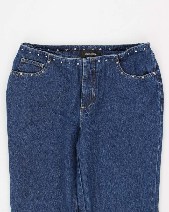 Vintage Women's Mid Waisted Sequence Flare Jeans - W24 L28