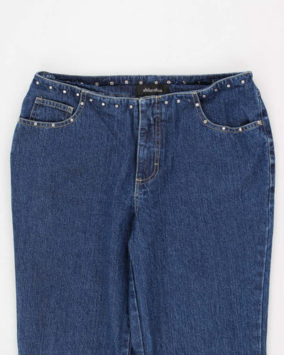 Vintage Women's Mid Waisted Sequence Flare Jeans - W24 L28