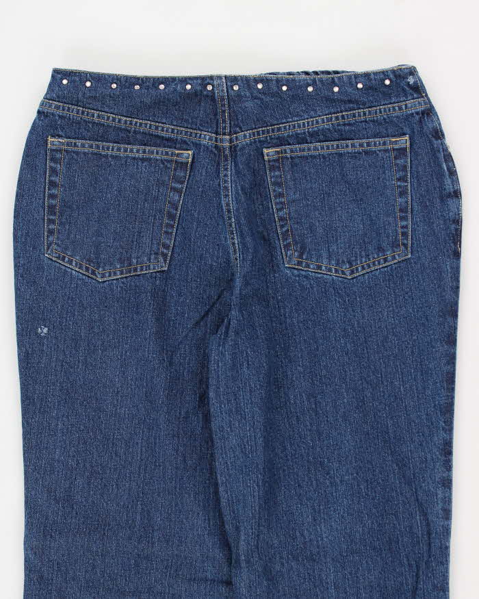 Vintage Women's Mid Waisted Sequence Flare Jeans - W24 L28
