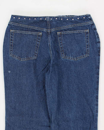 Vintage Women's Mid Waisted Sequence Flare Jeans - W24 L28