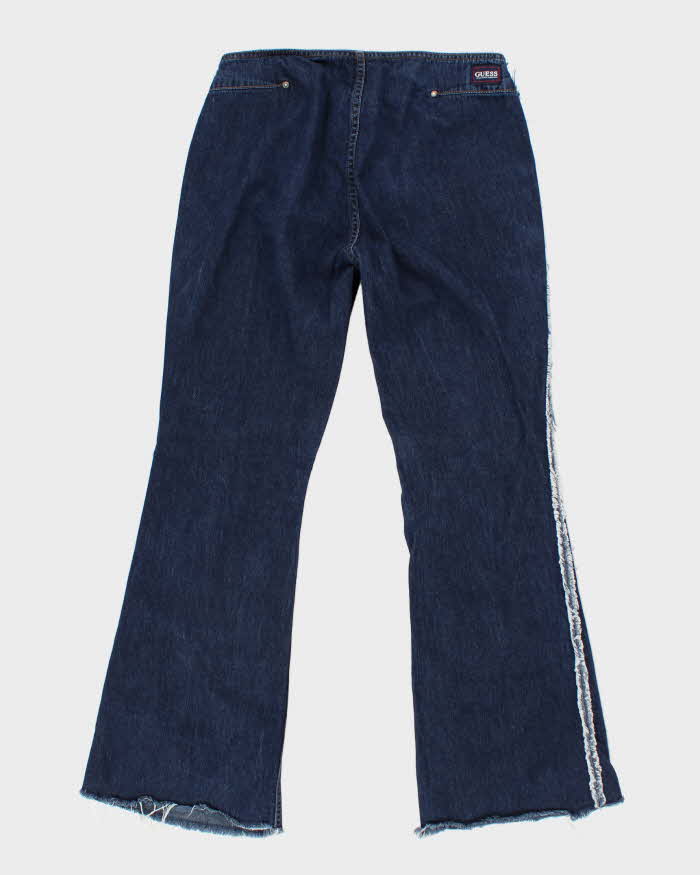 Vintage Women's Y2K Guess Frayed Flare Jeans - W28 L29