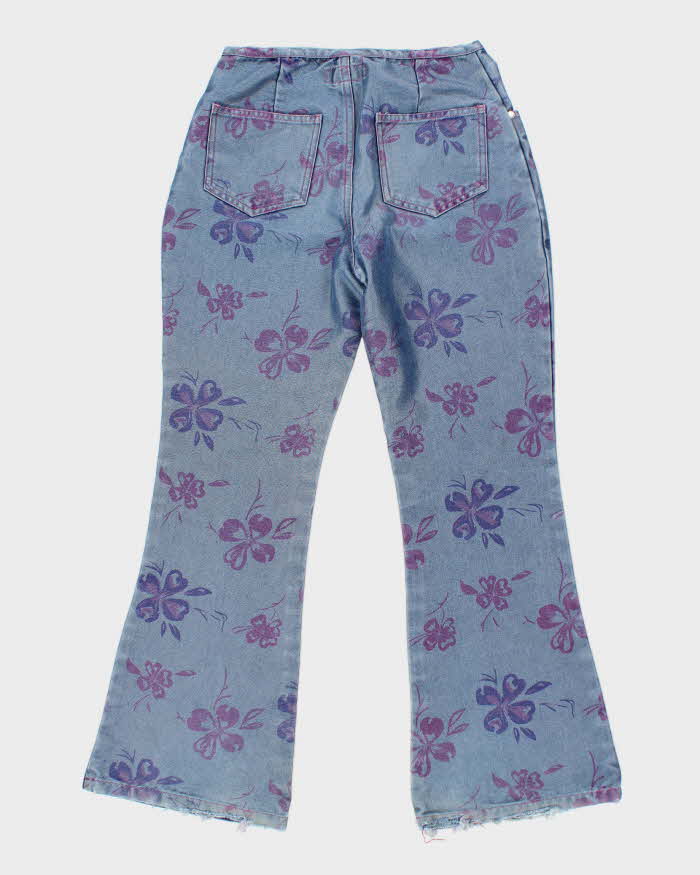Vintage Y2K Women's Butterfly Printed Flare Jeans - W26 L27