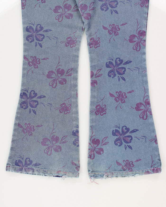 Vintage Y2K Women's Butterfly Printed Flare Jeans - W26 L27