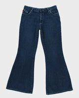 Vintage 90s Stone Dark Wash Flare Jeans - W32 L32