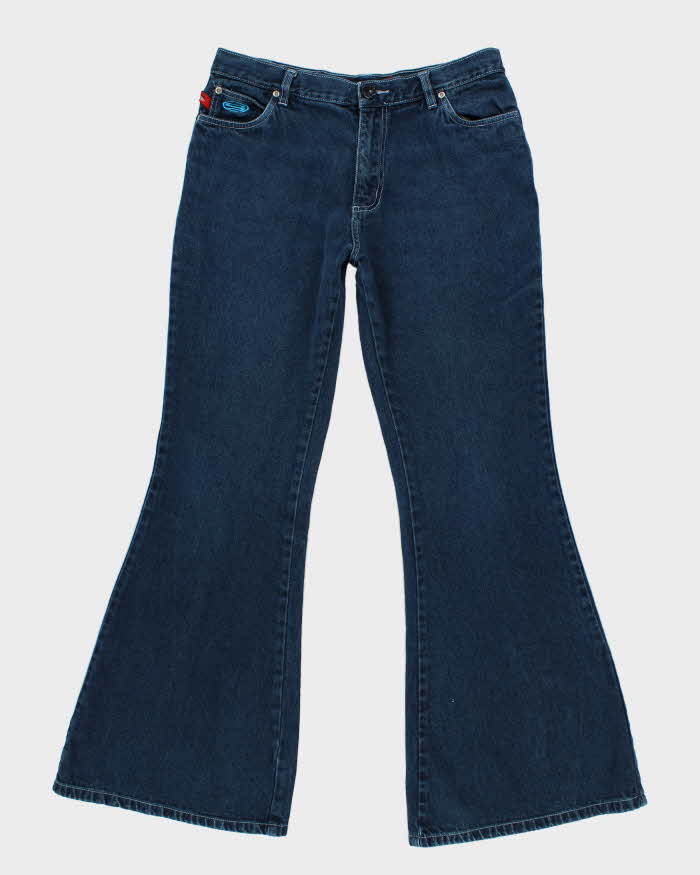 Vintage 90s Stone Dark Wash Flare Jeans - W32 L32