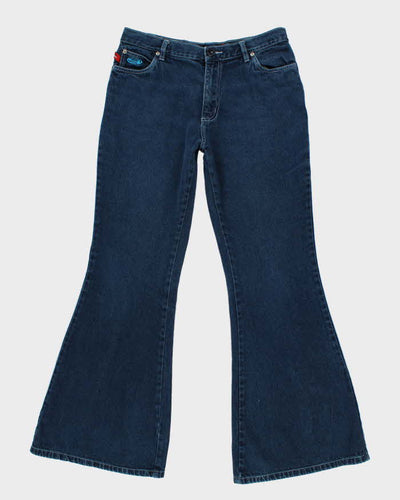 Vintage 90s Stone Dark Wash Flare Jeans - W32 L32