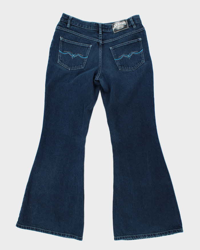 Vintage 90s Stone Dark Wash Flare Jeans - W32 L32