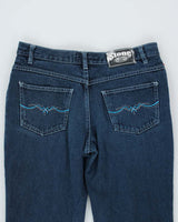 Vintage 90s Stone Dark Wash Flare Jeans - W32 L32