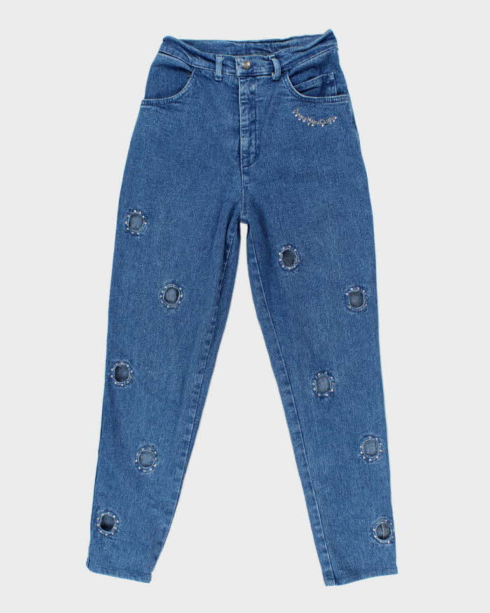 Vintage 90s Bianca Maria Casellie Rhinestone Denim Jeans - W26 L27