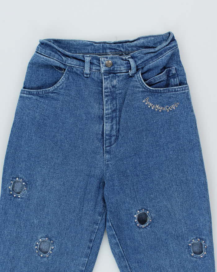 Vintage 90s Bianca Maria Casellie Rhinestone Denim Jeans - W26 L27