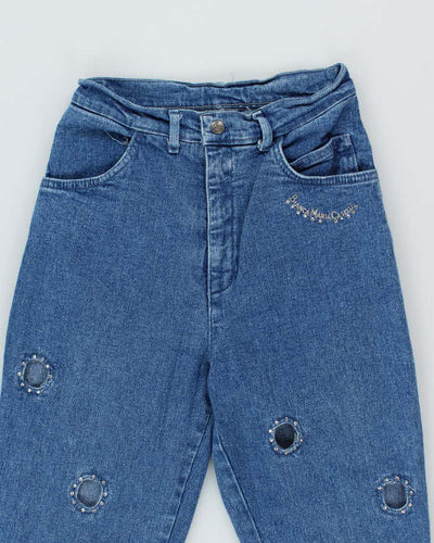 Vintage 90s Bianca Maria Casellie Rhinestone Denim Jeans - W26 L27