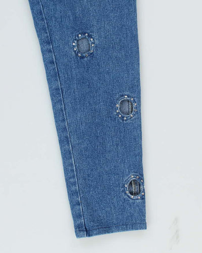 Vintage 90s Bianca Maria Casellie Rhinestone Denim Jeans - W26 L27