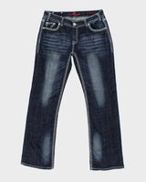 Vintage Y2k 00s Rock &amp; Roll Cowgirl Rhinestone Jeans - W34 L34