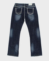 Vintage Y2k 00s Rock &amp; Roll Cowgirl Rhinestone Jeans - W34 L34