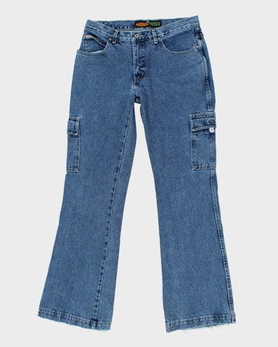 Y2K 00s Bluenotes Groovy Wear Cargo Flare Jeans - W31 L33