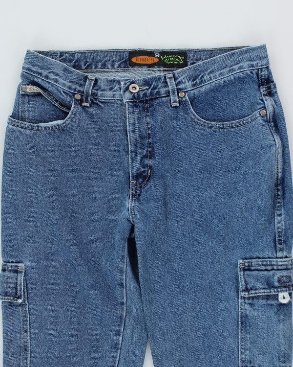 Y2K 00s Bluenotes Groovy Wear Cargo Flare Jeans - W31 L33