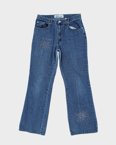 Y2k 00s Express Blues Rhinestone Jeans - W32 L31