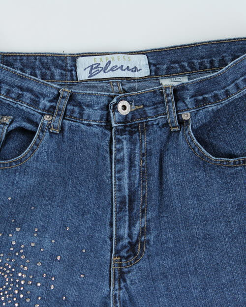 Y2k 00s Express Blues Rhinestone Jeans - W32 L31