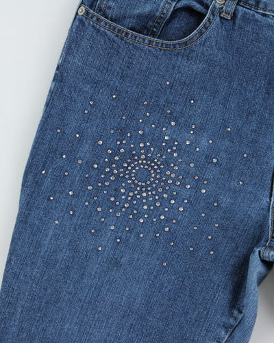 Y2k 00s Express Blues Rhinestone Jeans - W32 L31