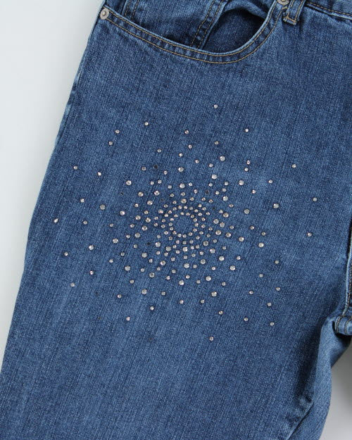 Y2k 00s Express Blues Rhinestone Jeans - W32 L31