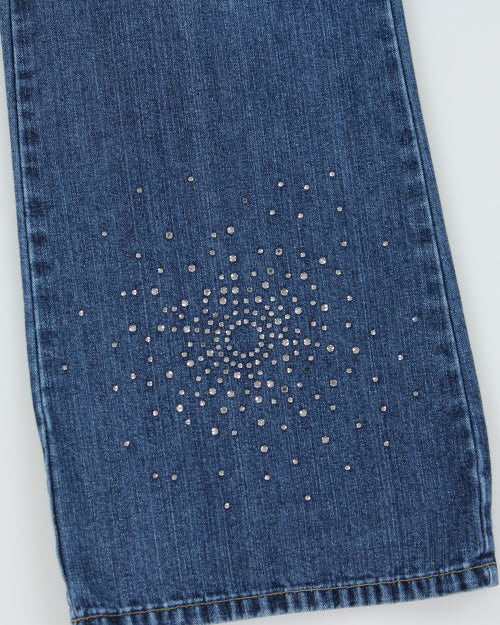 Y2k 00s Express Blues Rhinestone Jeans - W32 L31